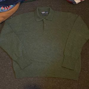 Green polo sweater